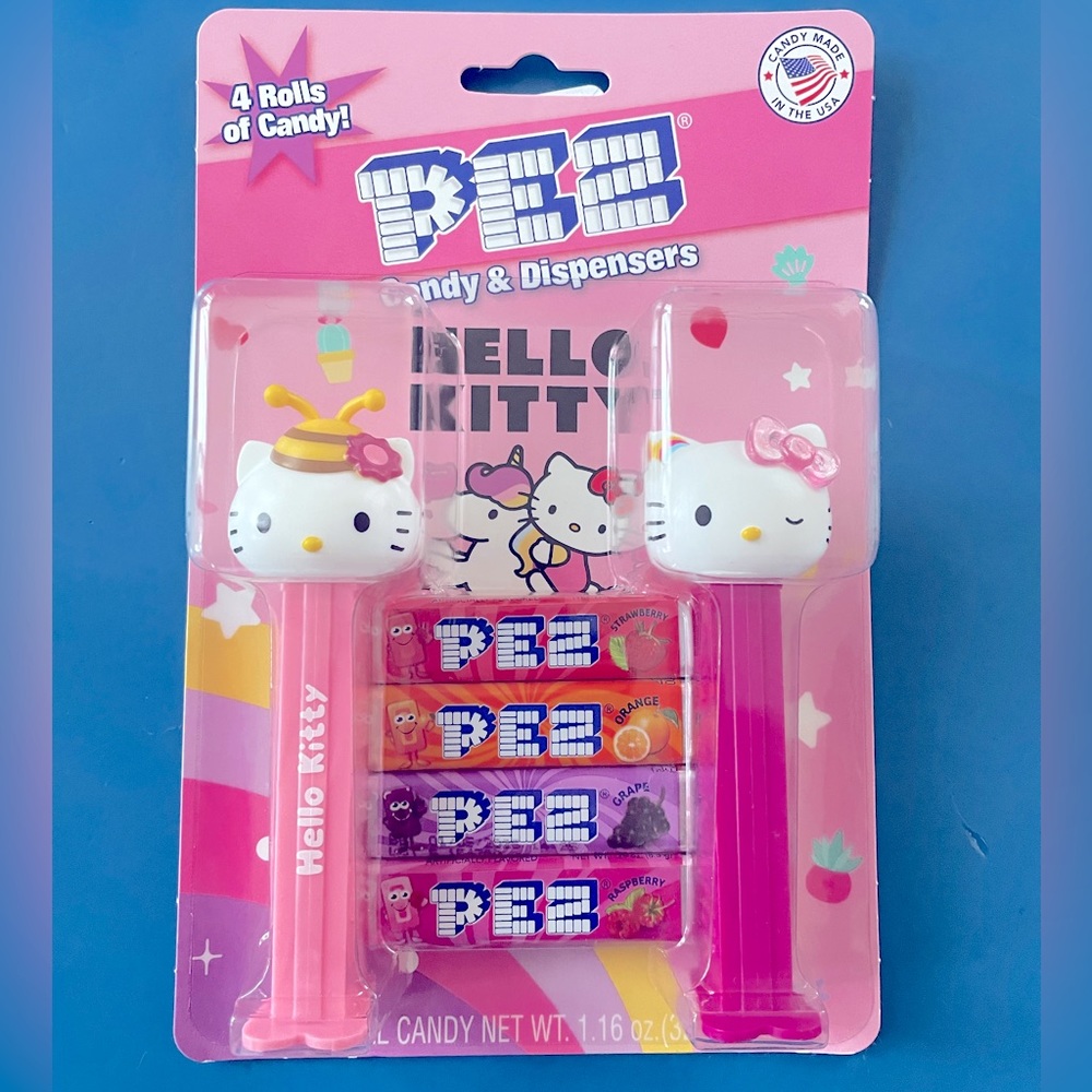 Pez Hello Kitty Dispensers (2) & 4 Rolls of Candy